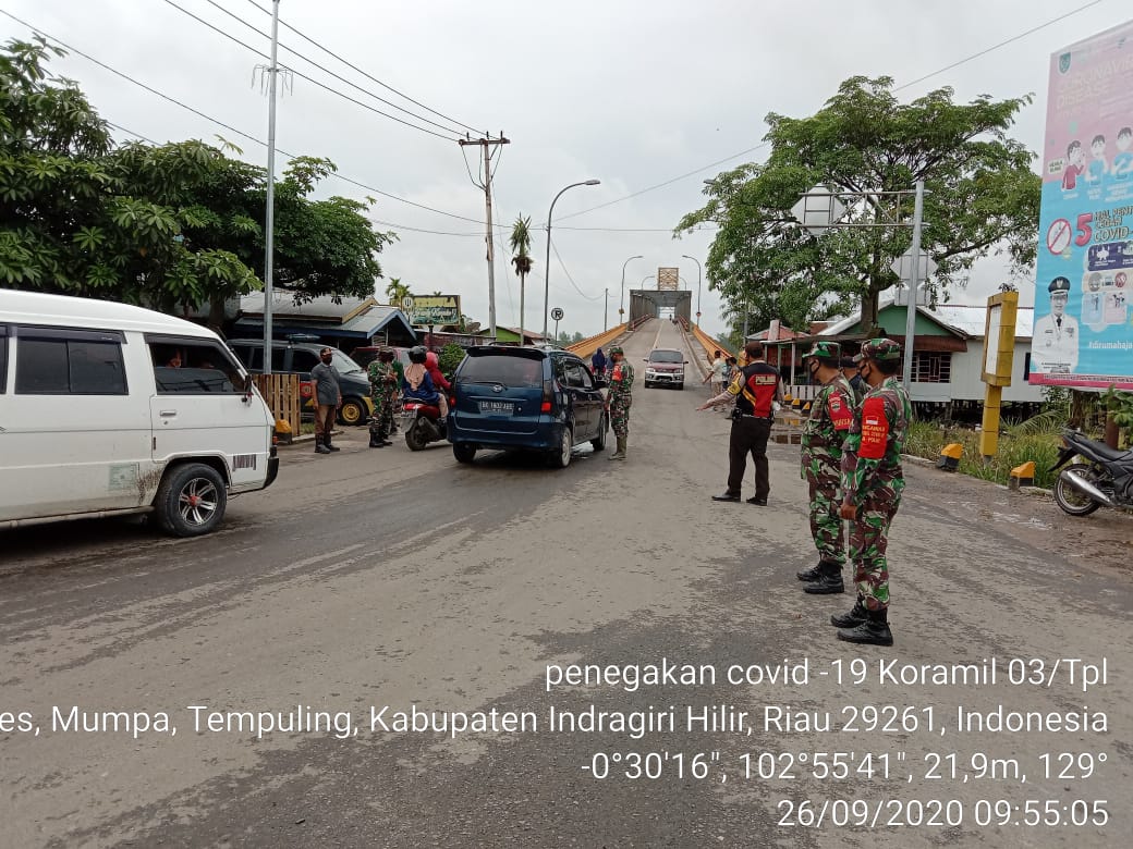 Lakukan Penegakan Prokes Covid-19, Ini Harapan Babinsa Koramil 03/Tempuling Kodim 0314/Inhil