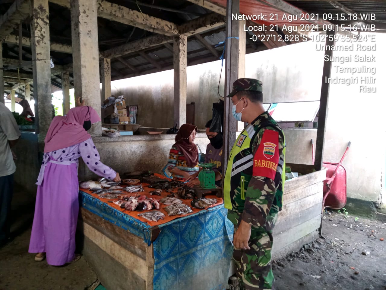Penegakan Prokes dan Himbauan Bagi Warga Terus Dilakukan Babinsa 03/Tempuling
