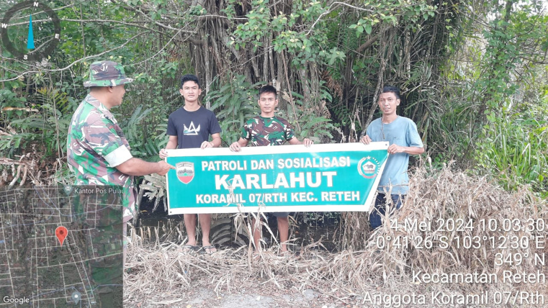 Babinsa Koramil 07/Reteh Lakukan Sosialisasi Karhutla Guna Cegah Kebakaran