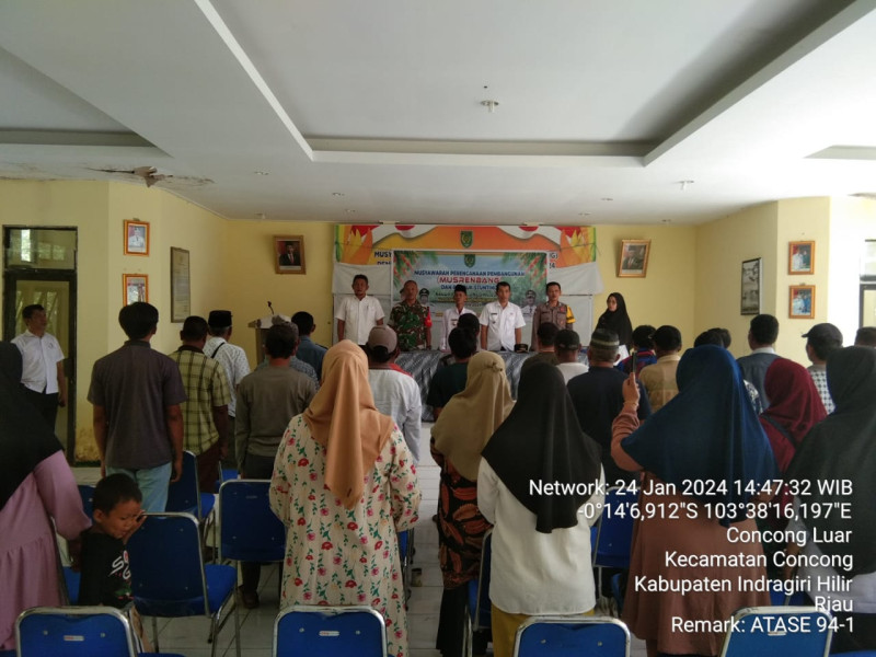 Danpos Concong Pelda Sri Wahyono Mengikut Musyawarah Rencana Pembangunan Di Kantor Camat Concong