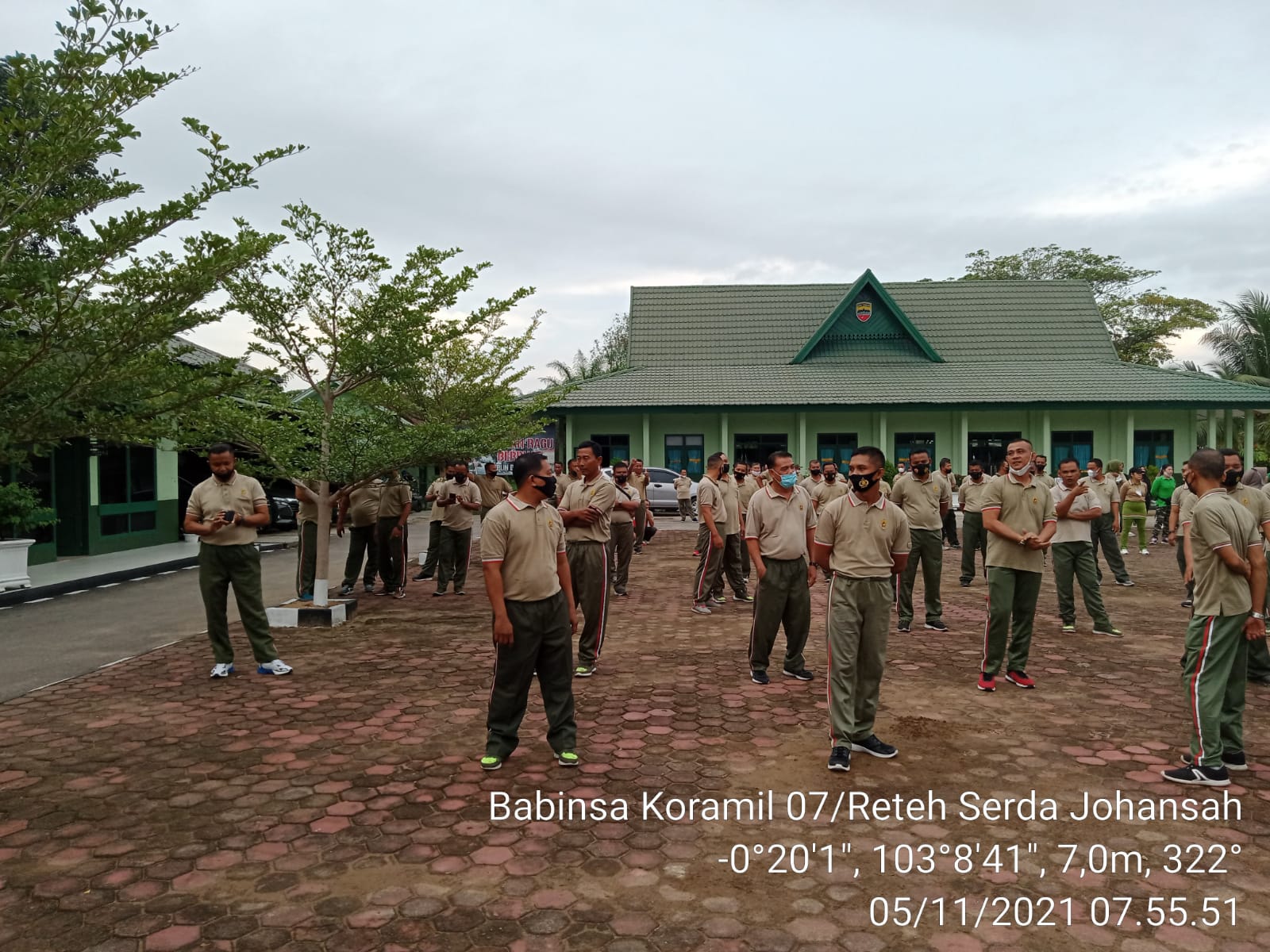 Koramil 07/Reteh Ikuti Olahraga Senam Sehat di Kodim 0314/Inhil