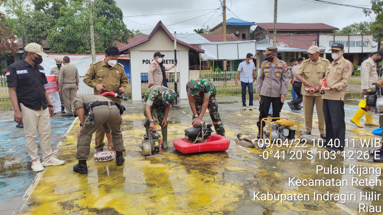 Danramil 07/Reteh Beserta Jajaran Ikuti Apel Kesiapsiagaan Dalam Rangka Pencegahan Karhutla