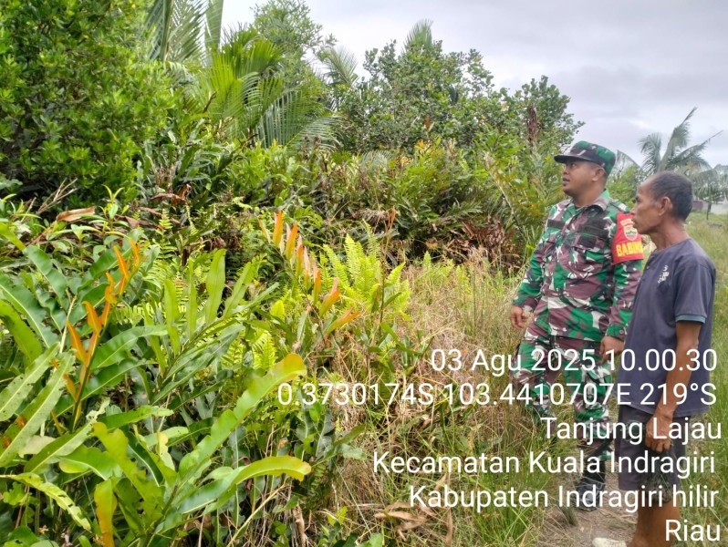 Babinsa Koramil 04/Kuindra Rutin Melaksanakan Patroli Karhutla di Desa Tanjung Lajau