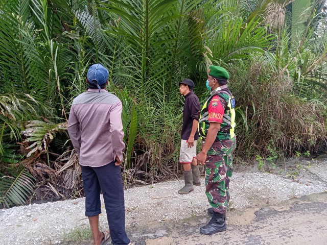 Tetap Patroli Kebakaran Karhutla di Kelurahan Sapat oleh Koramil 04/Kuindra