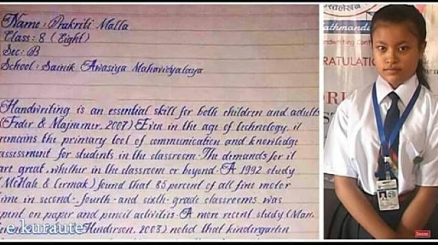 Luar Biasa, Anak ini Raih Juara Tulisan Tangan Terbaik Dunia