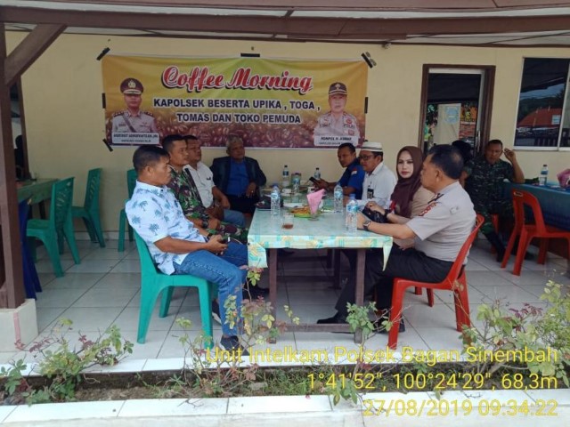 Polsek Bagan Sinembah Gelar Coffe Morning Bersama Upika dan Para Tokoh
