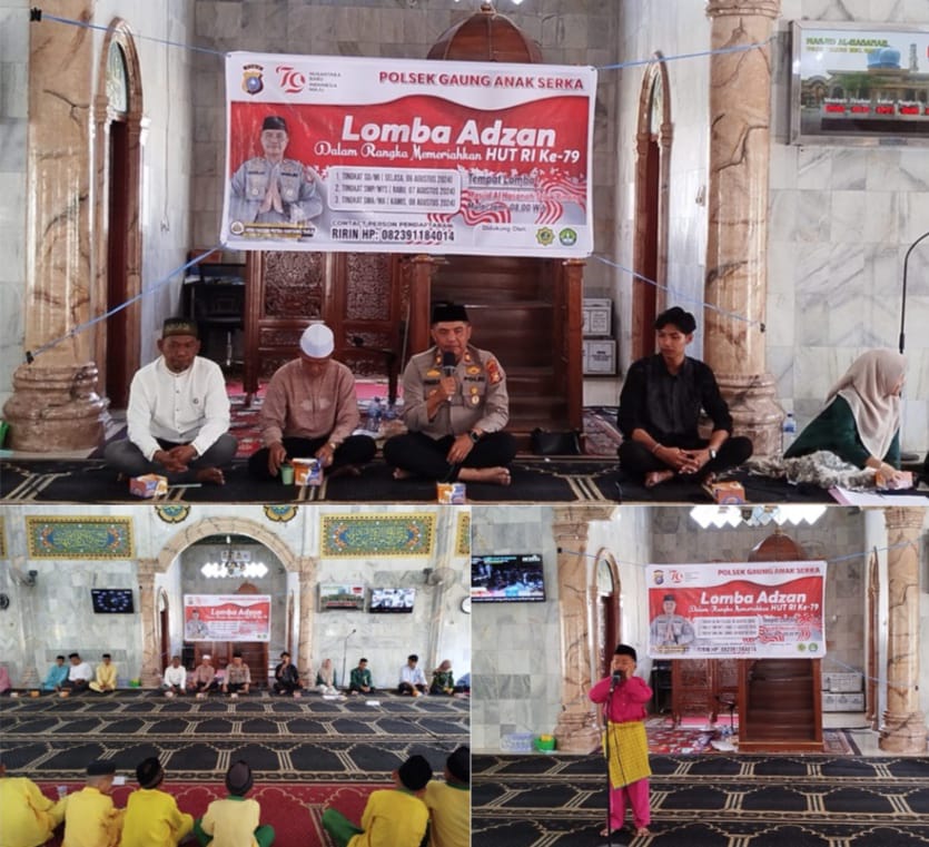 Meriahkan HUT RI, Polsek Gaung Anak Serka Gelar Lomba Adzan