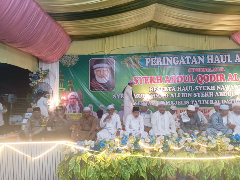 Danramil 03/Tpl Hadiri Peringatan Haul Akbar Syekh Abdul Qadir Al-Jailani Sekaligus HUT Mejelis Taklim Rautul Zakirin Ke-7 Tahun 2023