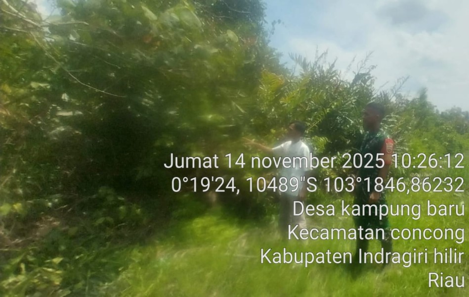 Tingkatkan Keamanan di Binaan, Babinsa Pratu J. Sembiring Giat Patroli Tapal Batas