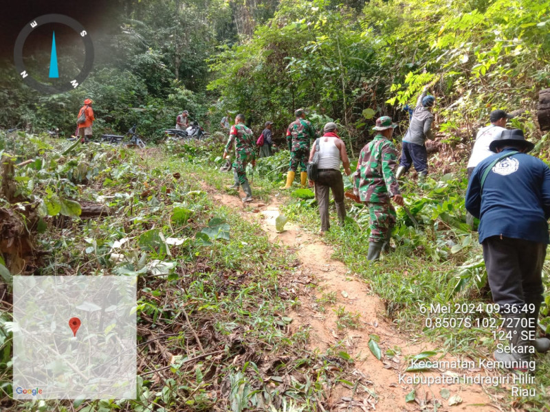 Lestarikan Alam, Danramil 09/Kmg Ikuti Goro Dengan Pemdes dan Masyarakat di Air Terjun Tembulun