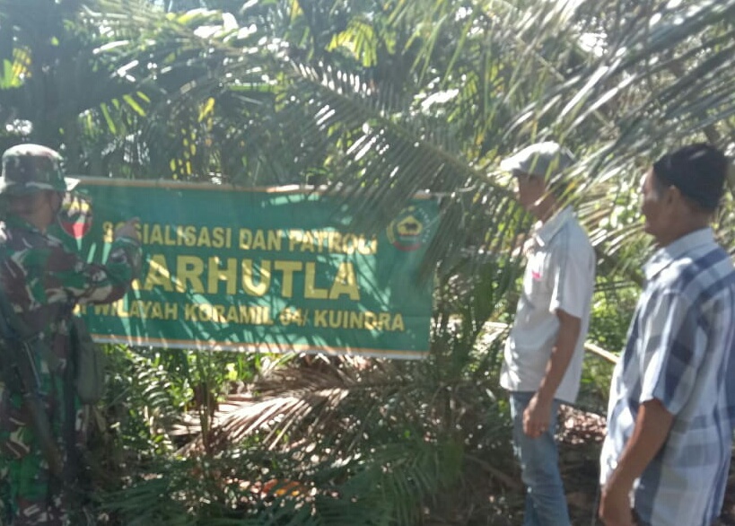 Babinsa Koramil 04/Kuindra Ajak Warga Agar Tidak Membuka Lahan dengan Dibakar