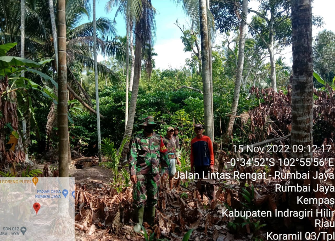 Babinsa 03/Tpl Lakukan Upaya Pencegahan Dengan Rutin Patroli Dan Sosialisasi Karhutla