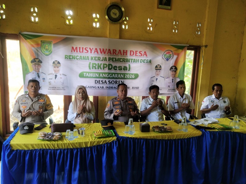 Kegiatan Musrenbang RKPD Tahun Anggaran 2026 Desa Soren, Kapolsek Gaung; Peningkatan Inprastruktur Masih Jadi Prioritas