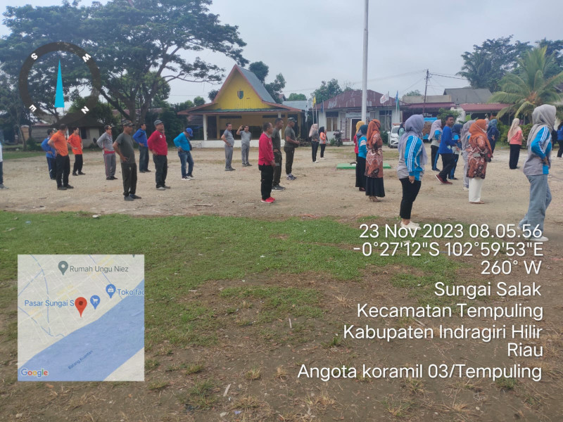 Tingkatkan Jaga Kesehatan dan Kebugaran Tubuh, Anggota Koramil 03/Tpl Lakukan Senam Bersama Dalam Rangka HUT PGRI, Guru dan Kesehatan
