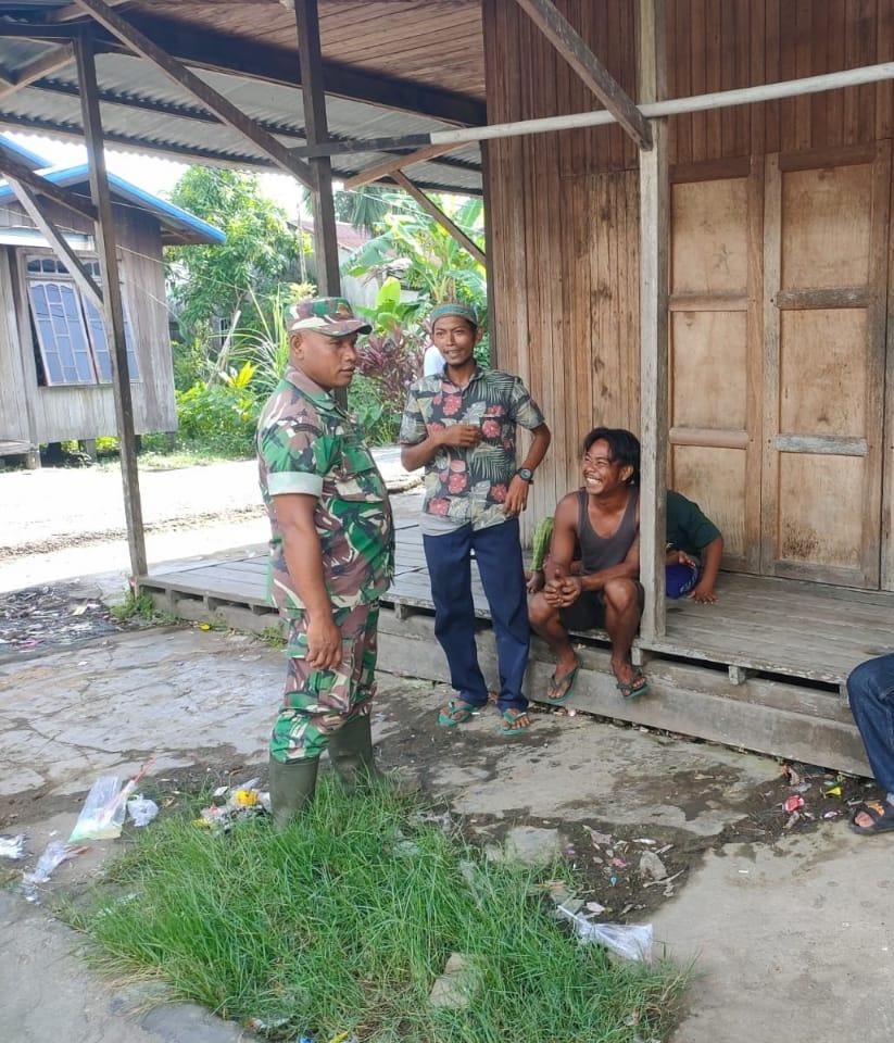 Babinsa Koramil 10/Pelangiran Terus Bersinergi Yang Baik Dengan Komponen Masyarakat