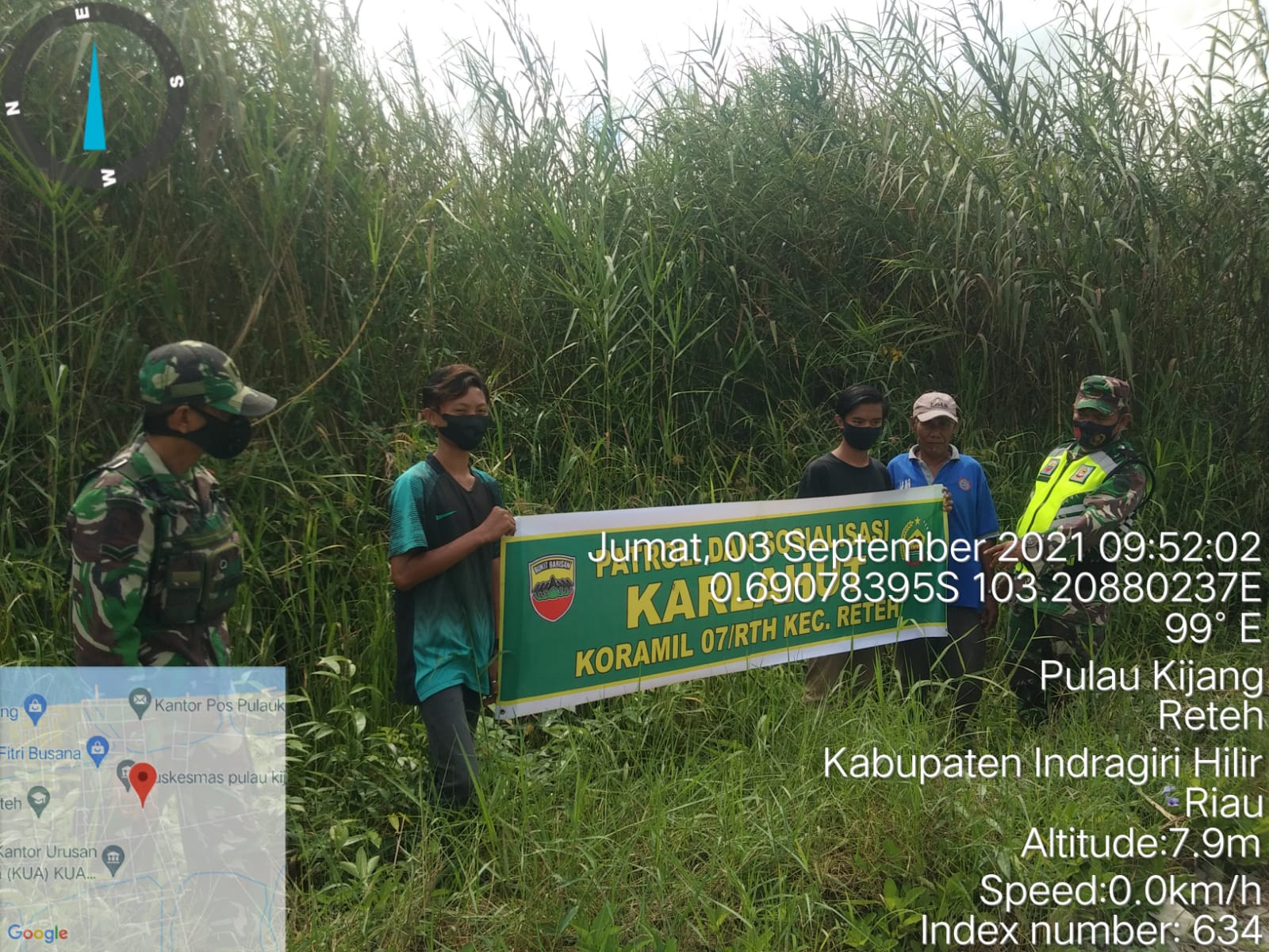 Personil Koramil 07/Reteh Lakukan Patroli dan Sosialisasi Karhutla di Kelurahan Metro