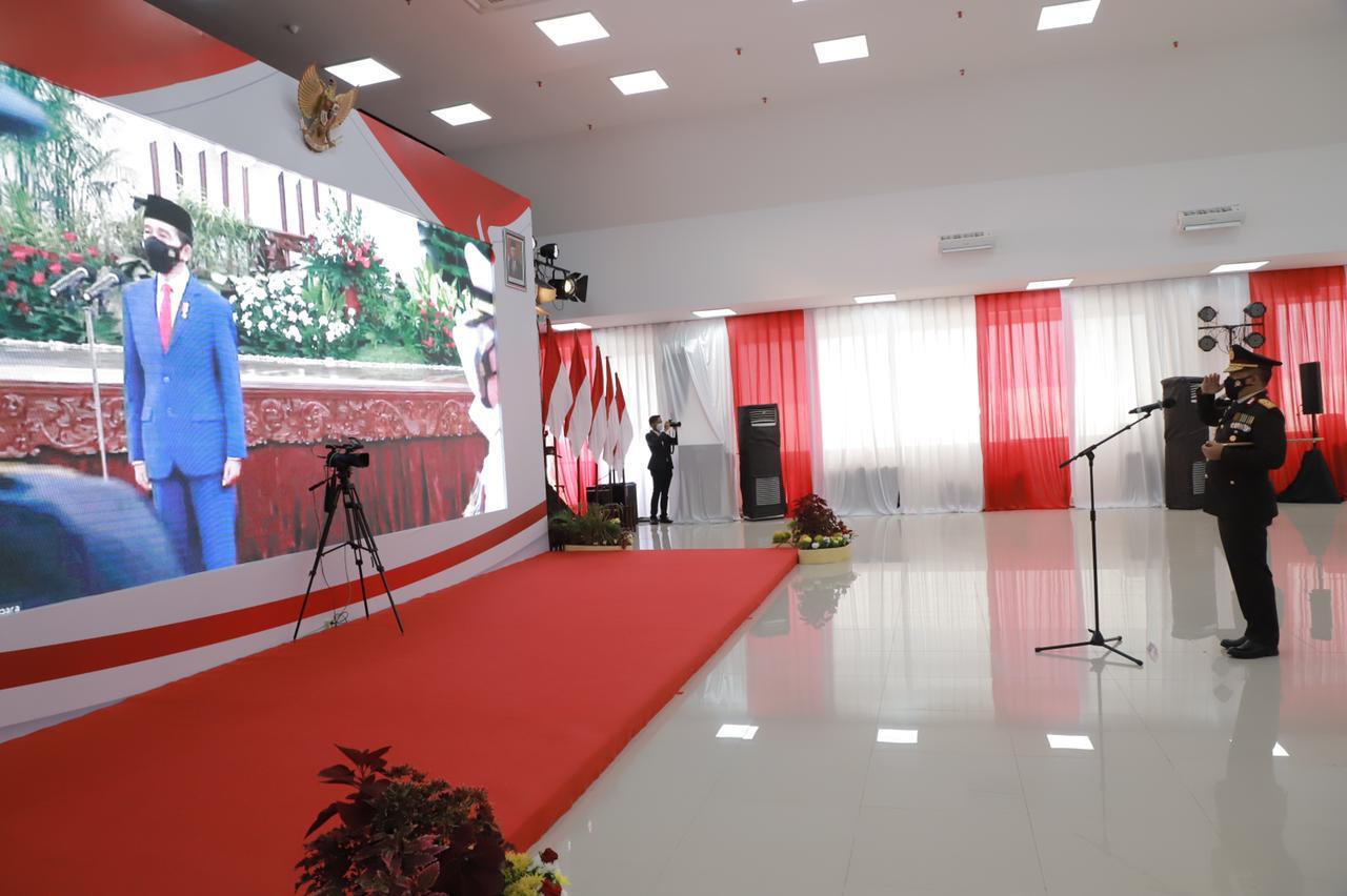 Peringatan Hari Bhayangkara Secara Virtual, Kapolda Riau mendapatkan Pujian Kinerja dari Presiden