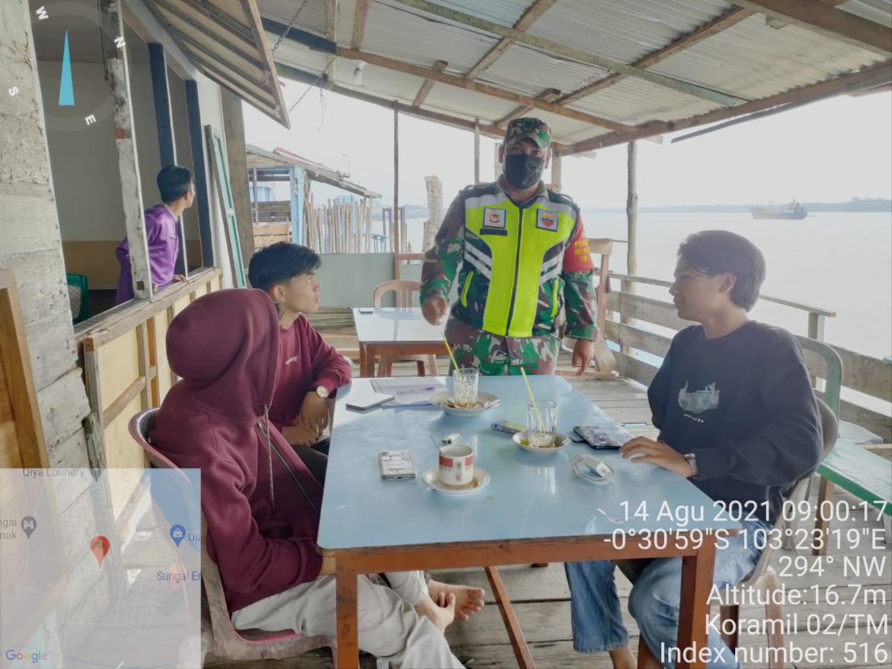 Penegakan Protkes Terpadu Secara Rutin Dilakukan Koramil 02/Tanah Merah