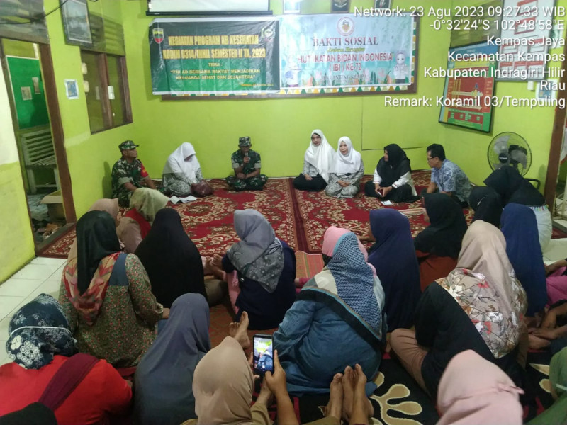 Danramil 03/Tpl Beserta Personil Hadiri Pelaksanaan KB-Kes Di Kecamatan Kempas