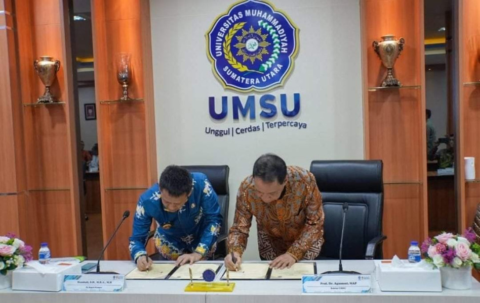 Tingkatkan SDM, Pj Bupati Kampar Tandatangani MoU Dengan UMSU