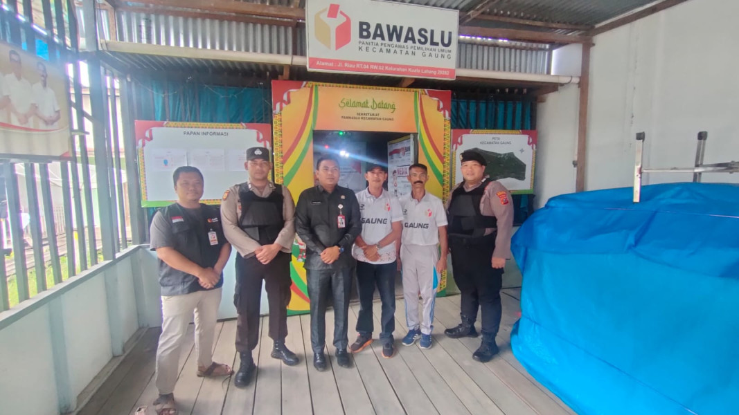 Ciptakan pemilu Damai Personil Polsek Gaung Melaksanakan Kunjungan Ke Bawaslu Kecamatan Gaung