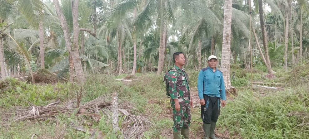 Babinsa Koramil 03/Tpl Bersama Warga Cegah Karhutla Melalui Patroli Tapal Batas