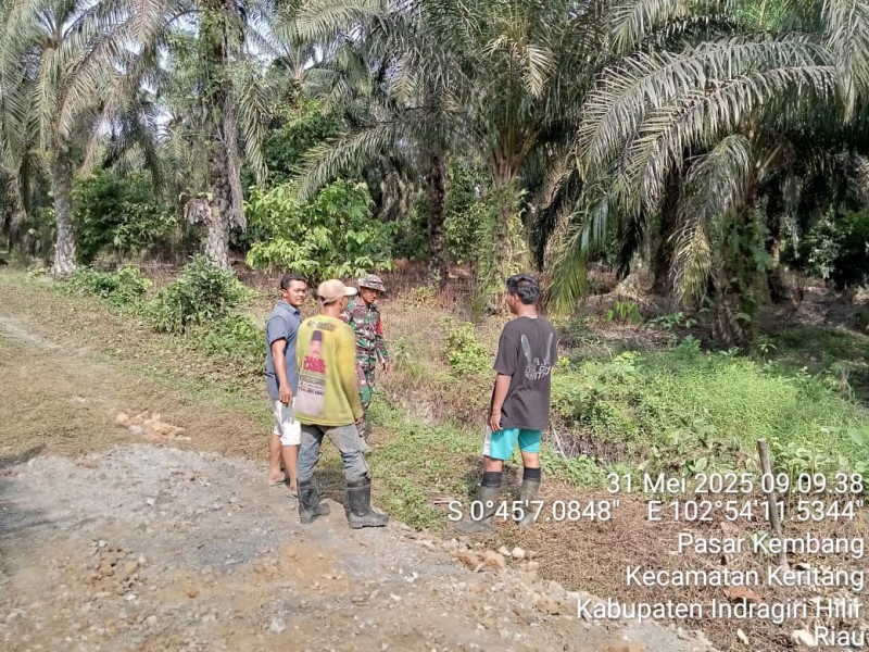 Babinsa Kopda Aldi Spt Laksanakan Patroli untuk Mencegah Karhutla di Wilayah Koramil 09/KMG