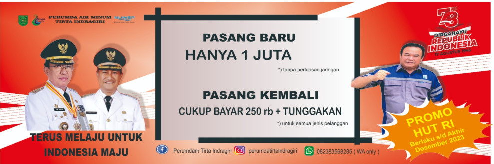 Wow Murah Banget...! Buruan Lakukan Pemasangan Baru PDAM Tirta Indragiri