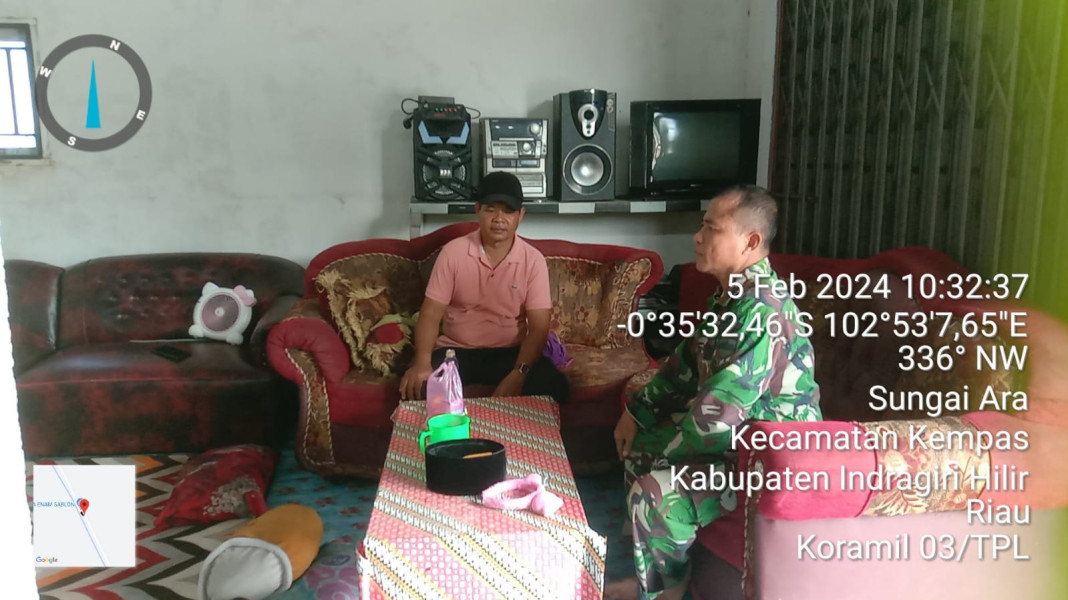 Babinsa Koramil 03/Tpl Sertu Maihasan Komsos Dengan Tokoh Masyarakat di Binaan