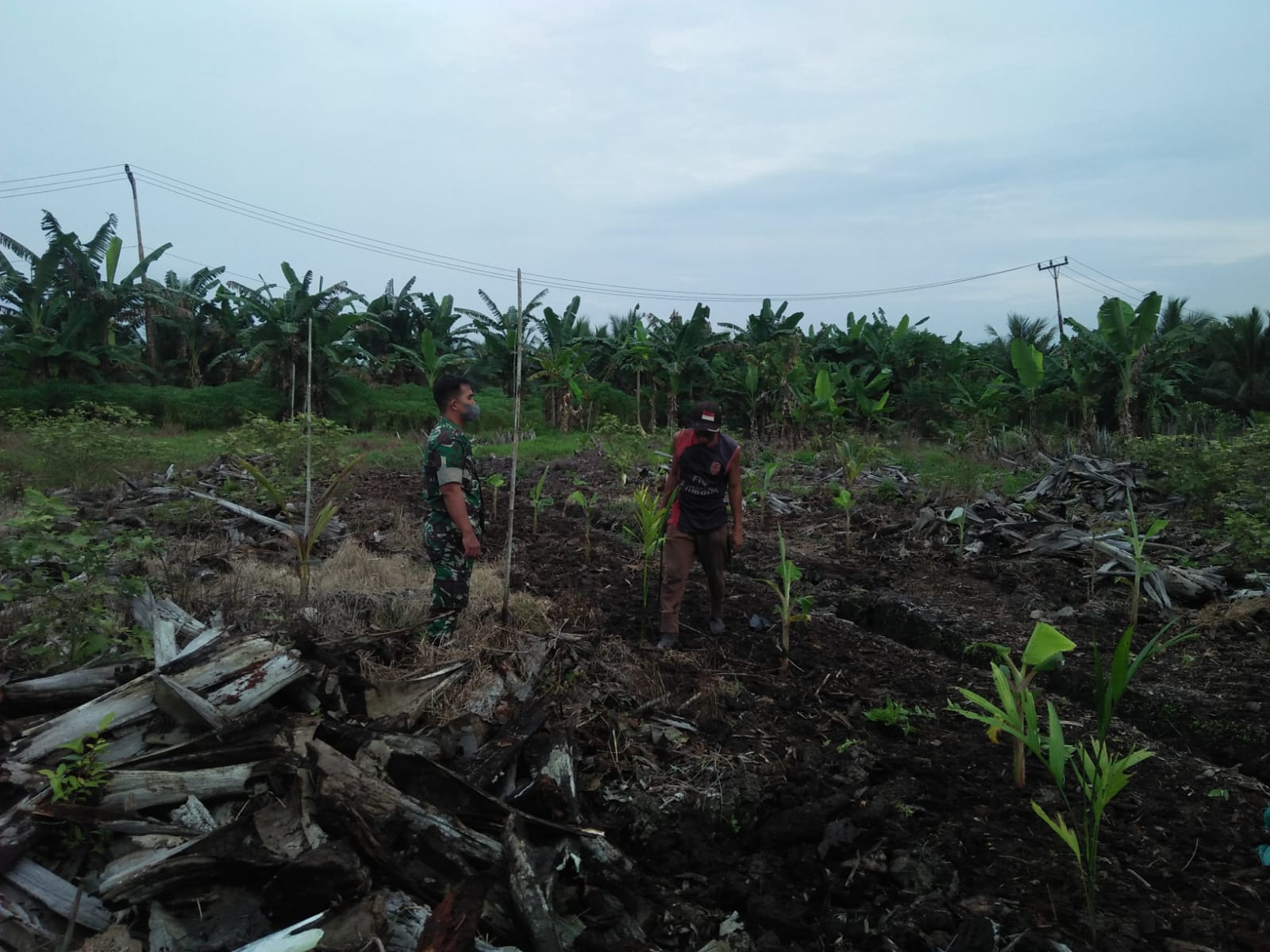 Babinsa Koramil 04/Kuindra Bersama Masyarakat Binaan Lakukan Patroli dan Sosialisasi Terhadap Karhutla