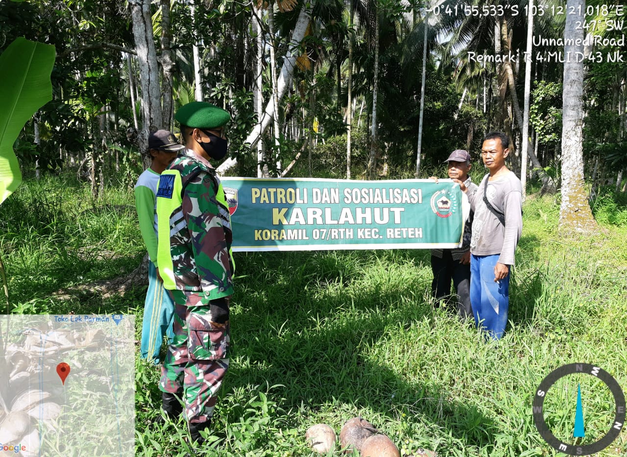 Dalam Mencegah Kebakaran, Serda Ramli Aktif Lakukan Patroli Bekas Karhutla