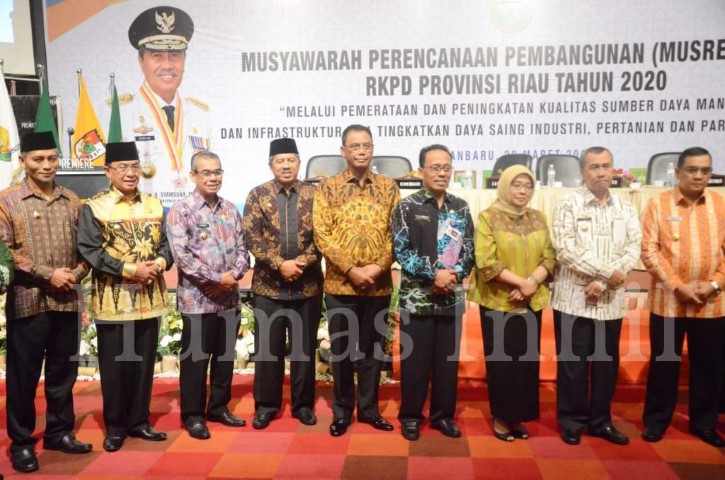 Bupati HM. Wardan Hadiri Musrenbang RKPD Tingkat Provinsi Riau Tahun 2020
