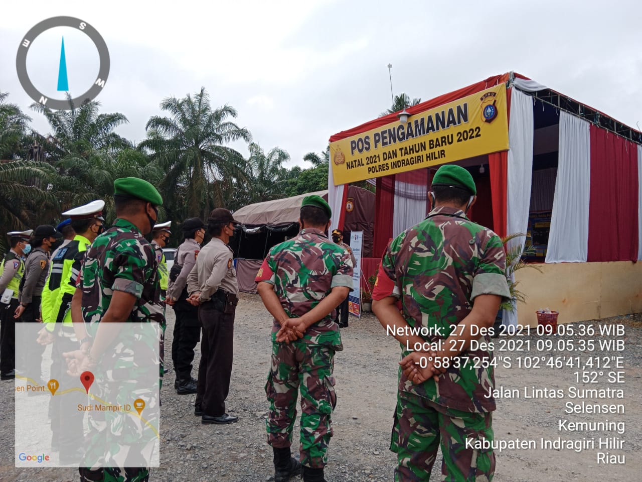 Koramil 09/Kemuning Ikuti Apel Siaga di Pos Pengamanan Natal dan Tahun Baru 2022