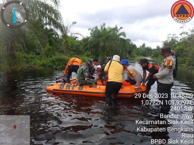 Laporan Pusdatin BPBD, Ratusan Rumah di Kecamatan Siak Kecil Terkena Banjir
