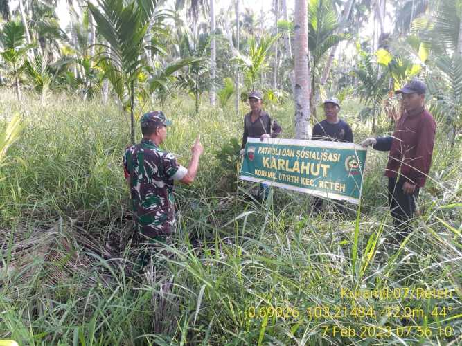 Patroli Sekaligus Pencegahan Kebakaran Bersama Babinsa Koramil 07/Reteh