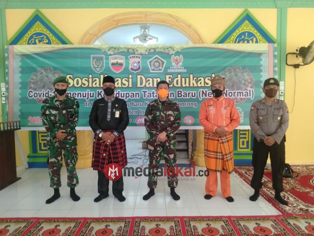 Kodim 0314/Inhil bersama Kemenag dan Baznas Sosialisasikan Edukasi Covid-19 Menuju Tatanan Baru