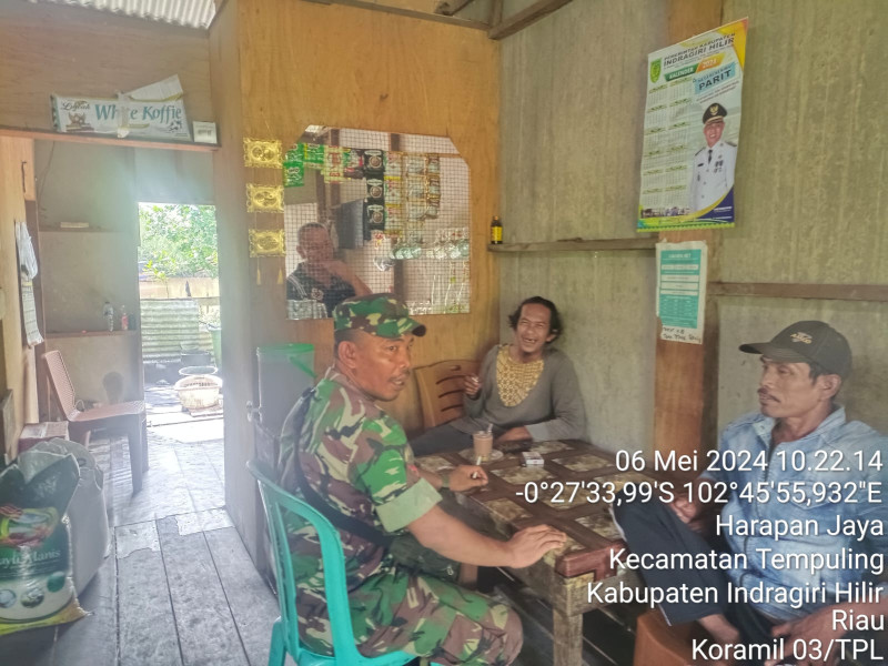 Babinsa 03/Tpl Sambangi Warga Binaan Jalin Komunikasi Serta Pantau Wilayah