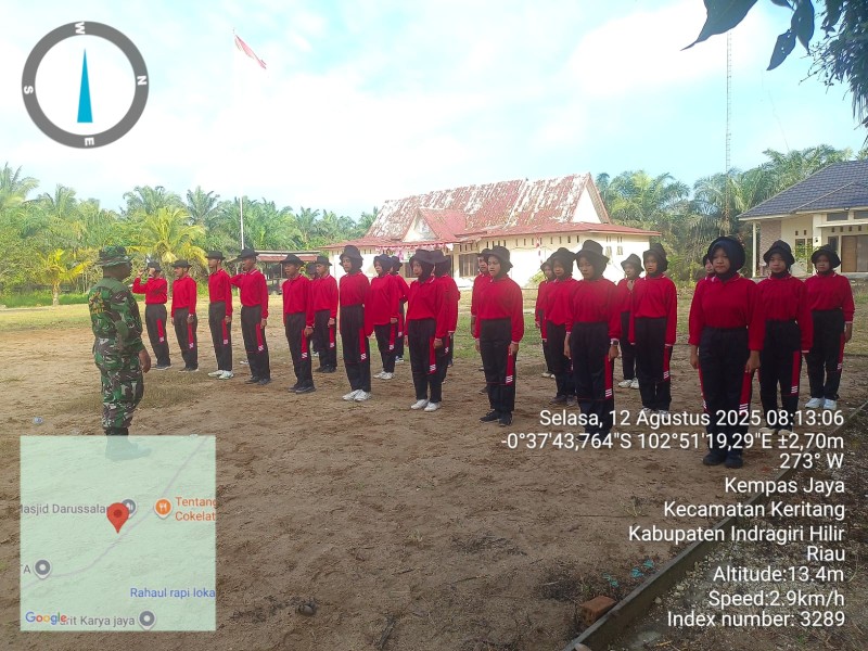 Serka N. Sipayung, Babinsa Koramil 03/Tempuling, Mengasah Semangat Paskibraka di Hari Kedua Pelatihan