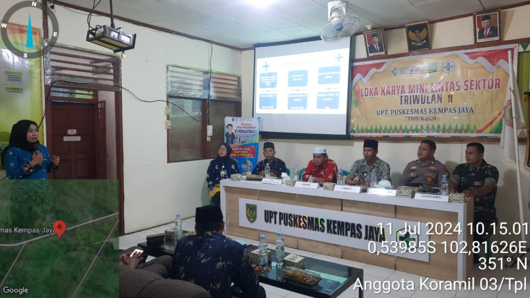 Danpos Kempas Koramil 03/Tpl Hadiri Lokakarya Mini Lintas Sektor Triwulan II UPT Puskesmas Kempas Jaya Tahun 2024
