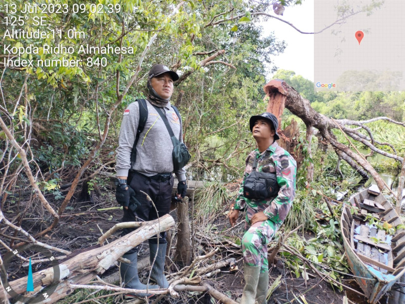 Bhabinsa Koramil 05/Gas Rutin Lakukan Patroli Karlahut