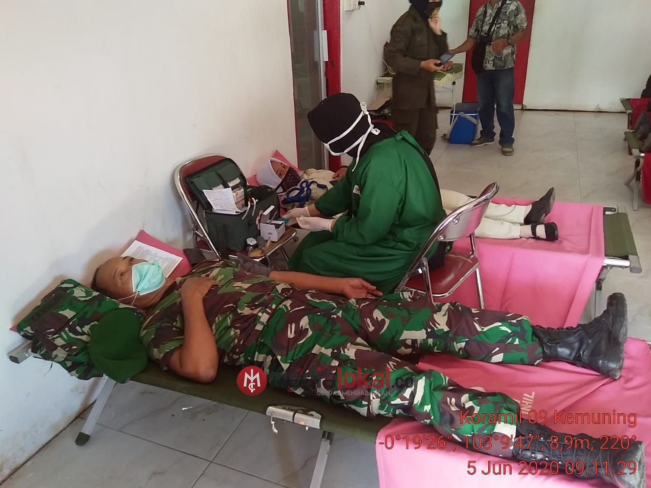 Koramil 09/Kemuning Lakukan Donor Darah di PMI Tembilahan 