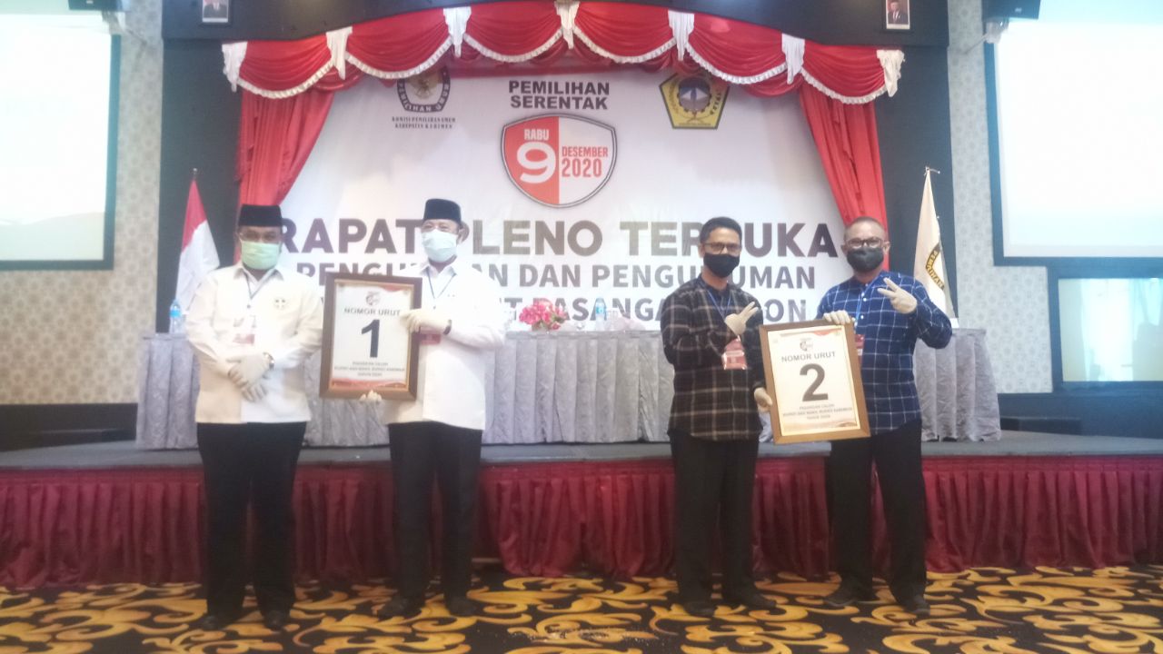 KPU Tetapkan Nomor Urut, Paslon Ing Iskandarsyah - Anwar Abubakar Dapat Nomor urut 2