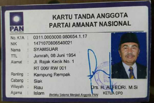 Soal Syamsuar Diajukan Sebagai Calon Ketua Golkar Riau, Ini Jawaban Pihak PAN