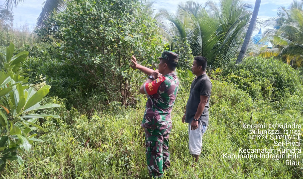 Memasuki Musim Kemarau, Babinsa Koramil 04/Kuindra Himbau Tetap Waspada Terhadap Karhutla