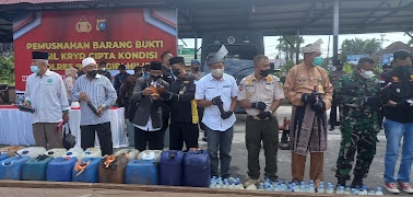 Musnahkan Hasil Giat Cipkon, Kasatpol PP Apresiasi Buat Polres Inhil