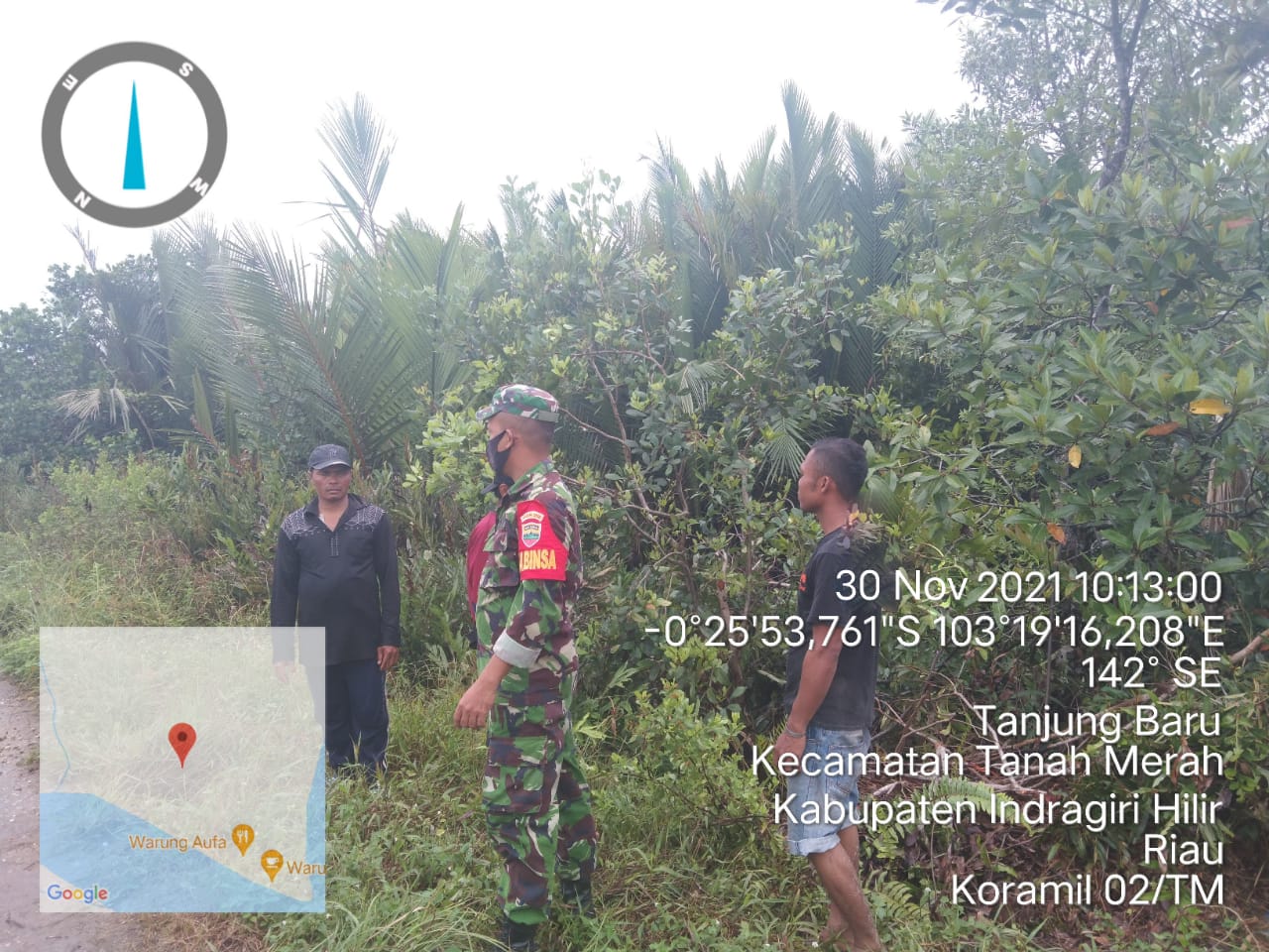 Babinsa Koramil 02/Tanah Merah Kembali Lakukan Patroli Karhutla di Desa Tanjung Baru