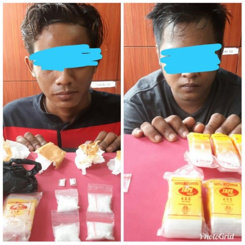 Diduga 2 Pelaku Pengedar Sabu di Kecamatan Koto Gasib Diamankan Satres Narkoba Polres Siak
