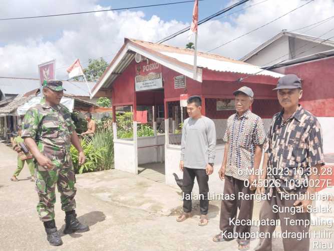 Babinsa Koramil 03/Tpl Kodim 0314/Inhil Giat Kampung Pancasila, Komsos dan Sosialisasi Nilai Pancasila
