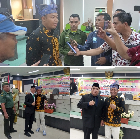 Hadiri PAW, Dodi Irawan Pakai Baju Batik Bercorak Harimau, Tanjak Biru dan Sepatu Biru