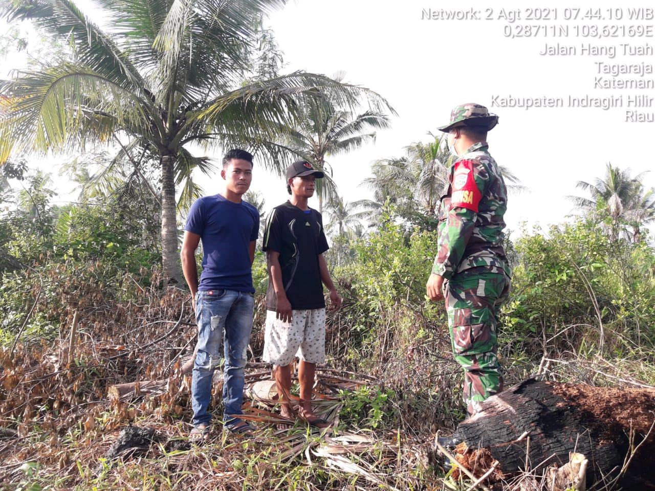 Babinsa Koramil 06/Kateman Terus Laksanakan Sosialisasi dan Patroli Kebakaran Lahan